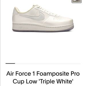 NWT Nike AF1 Foamposite pro cup low triple white